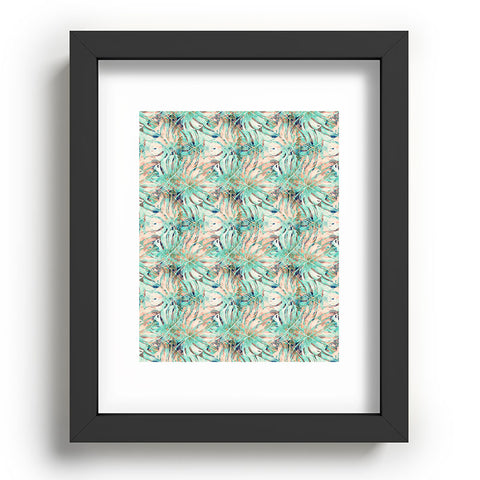 Marta Barragan Camarasa Pattern of monstera pink leaves Recessed Framing Rectangle