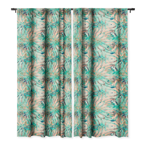 Marta Barragan Camarasa Pattern of monstera pink leaves Blackout Non Repeat