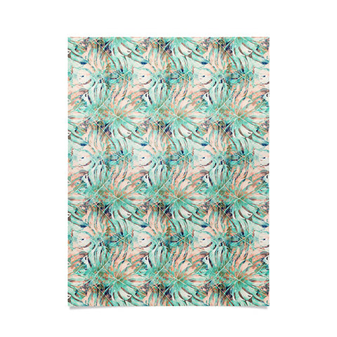 Marta Barragan Camarasa Pattern of monstera pink leaves Poster