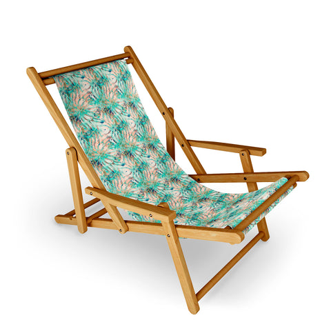 Marta Barragan Camarasa Pattern of monstera pink leaves Sling Chair