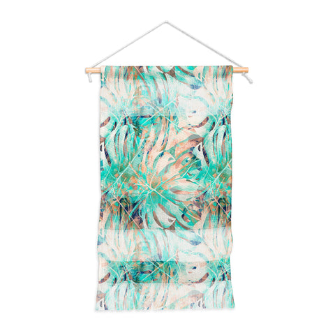 Marta Barragan Camarasa Pattern of monstera pink leaves Wall Hanging Portrait
