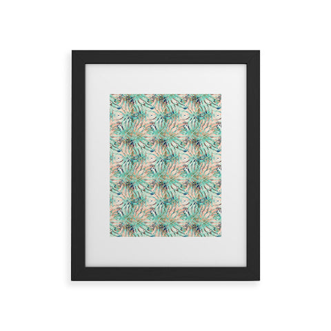 Marta Barragan Camarasa Pattern of monstera pink leaves Framed Art Print