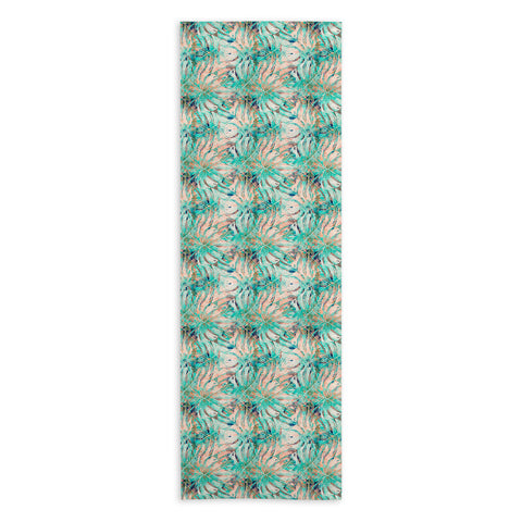 Marta Barragan Camarasa Pattern of monstera pink leaves Yoga Towel