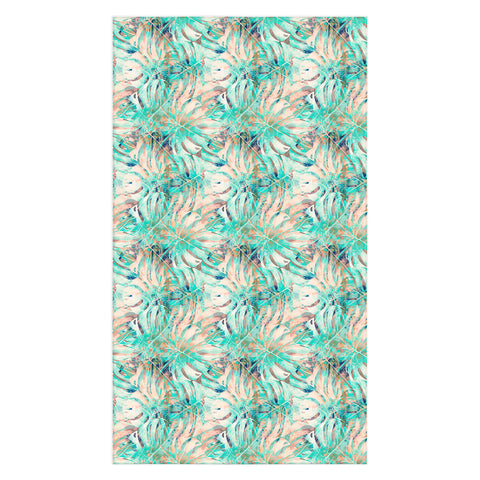 Marta Barragan Camarasa Pattern of monstera pink leaves Tablecloth
