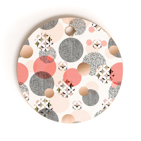 Marta Barragan Camarasa Pattern of textured circles Cutting Board Round