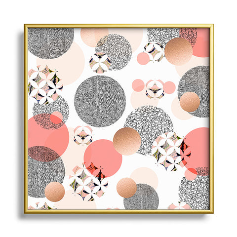Marta Barragan Camarasa Pattern of textured circles Square Metal Framed Art Print
