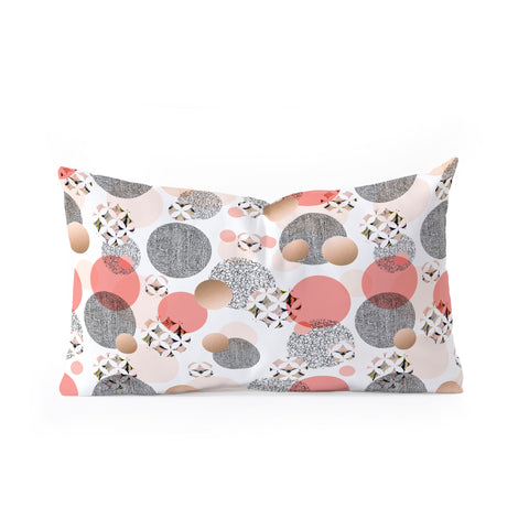 Marta Barragan Camarasa Pattern of textured circles Oblong Throw Pillow