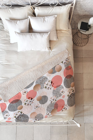 Marta Barragan Camarasa Pattern of textured circles Fleece Throw Blanket