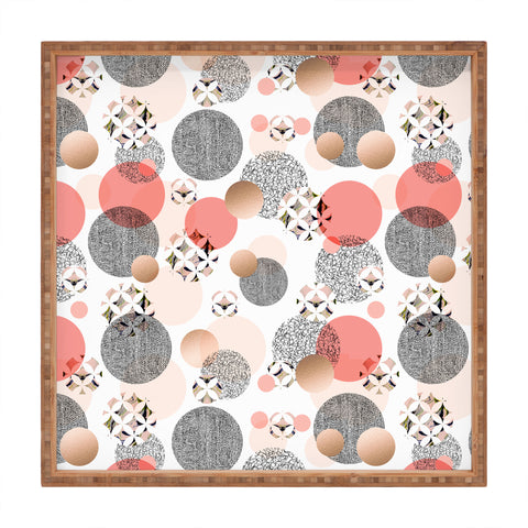 Marta Barragan Camarasa Pattern of textured circles Square Tray