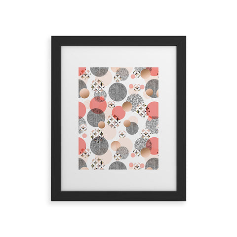 Marta Barragan Camarasa Pattern of textured circles Framed Art Print