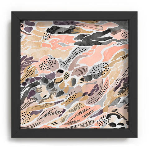 Marta Barragan Camarasa Pink abstract artistic brushes Recessed Framing Square