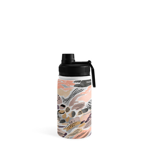 Marta Barragan Camarasa Pink abstract artistic brushes Water Bottle