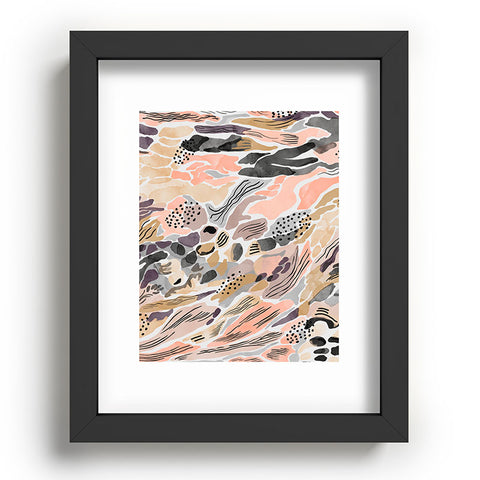 Marta Barragan Camarasa Pink abstract artistic brushes Recessed Framing Rectangle