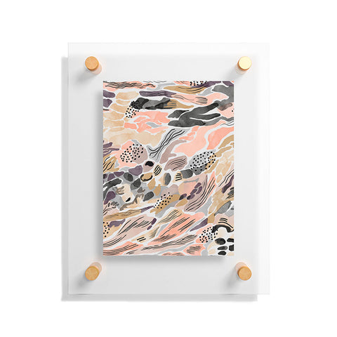 Marta Barragan Camarasa Pink abstract artistic brushes Floating Acrylic Print