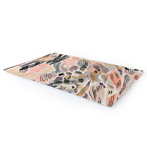 Marta Barragan Camarasa Pink abstract artistic brushes Area Rug