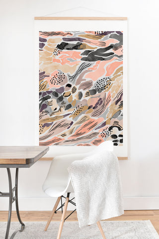 Marta Barragan Camarasa Pink abstract artistic brushes Art Print And Hanger