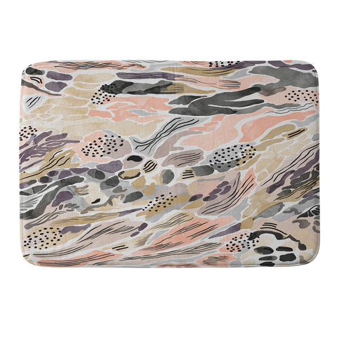 Marta Barragan Camarasa Pink abstract artistic brushes Memory Foam Bath Mat