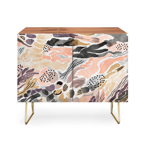 Marta Barragan Camarasa Pink abstract artistic brushes Credenza