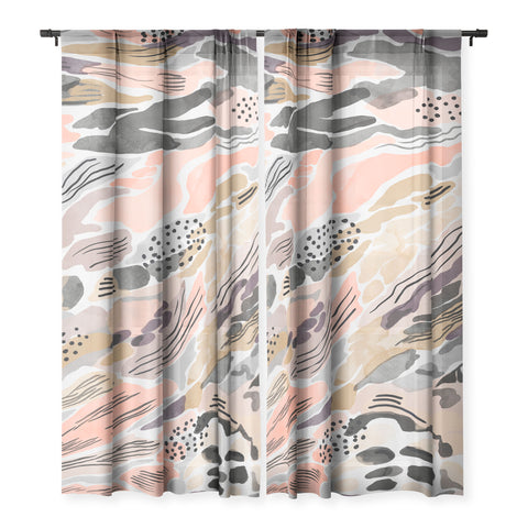 Marta Barragan Camarasa Pink abstract artistic brushes Sheer Non Repeat