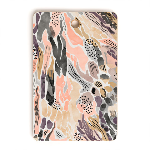 Marta Barragan Camarasa Pink abstract artistic brushes Cutting Board Rectangle