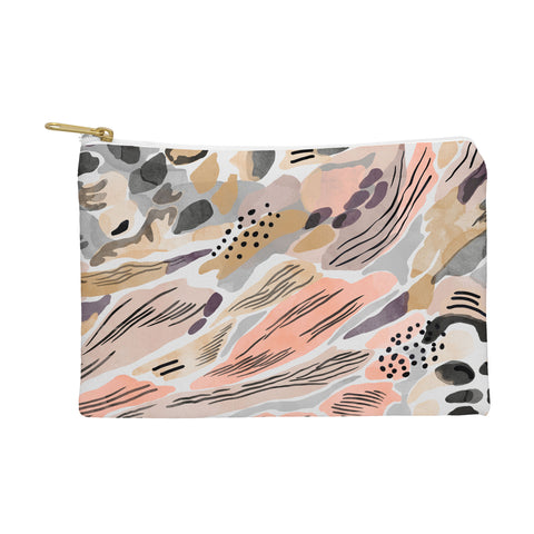 Marta Barragan Camarasa Pink abstract artistic brushes Pouch