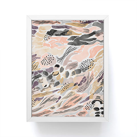 Marta Barragan Camarasa Pink abstract artistic brushes Framed Mini Art Print
