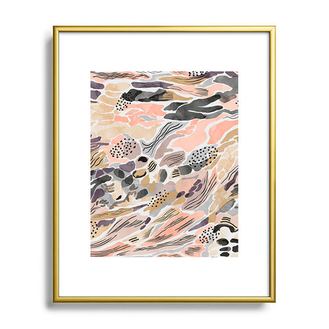 Marta Barragan Camarasa Pink abstract artistic brushes Metal Framed Art Print