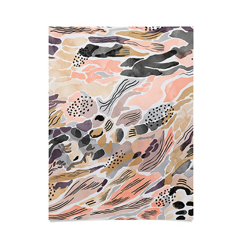 Marta Barragan Camarasa Pink abstract artistic brushes Poster