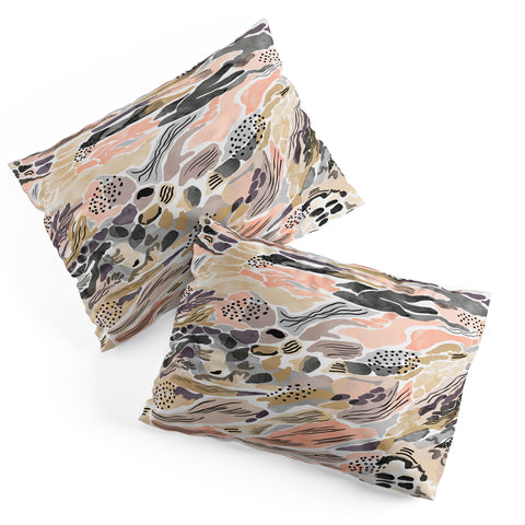 Marta Barragan Camarasa Pink abstract artistic brushes Pillow Shams