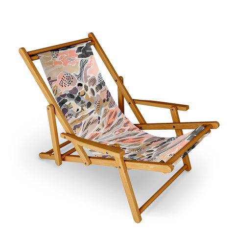 Marta Barragan Camarasa Pink abstract artistic brushes Sling Chair