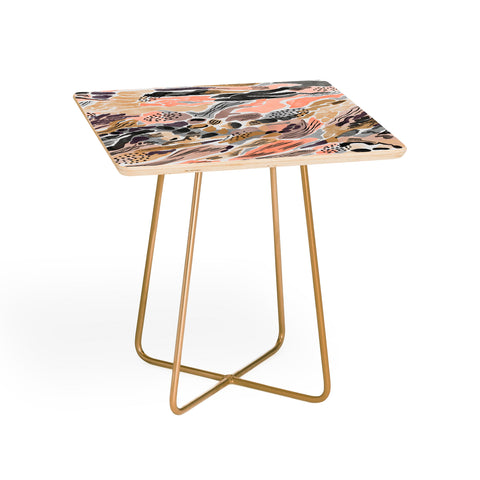 Marta Barragan Camarasa Pink abstract artistic brushes Side Table