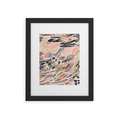 Marta Barragan Camarasa Pink abstract artistic brushes Framed Art Print