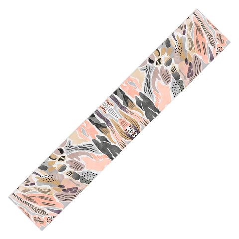Marta Barragan Camarasa Pink abstract artistic brushes Table Runner