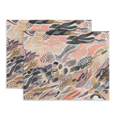 Marta Barragan Camarasa Pink abstract artistic brushes Placemat