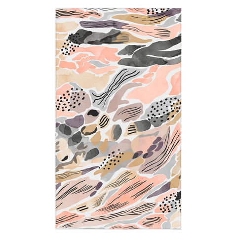 Marta Barragan Camarasa Pink abstract artistic brushes Tablecloth