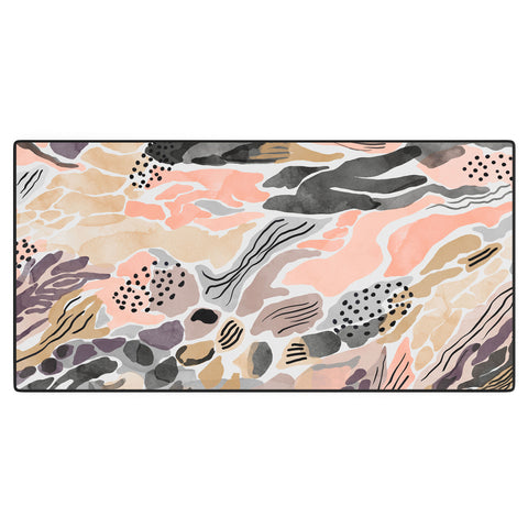 Marta Barragan Camarasa Pink abstract artistic brushes Desk Mat