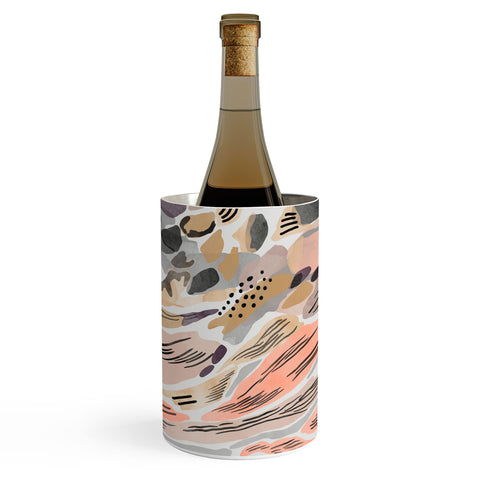 Marta Barragan Camarasa Pink abstract artistic brushes Wine Chiller