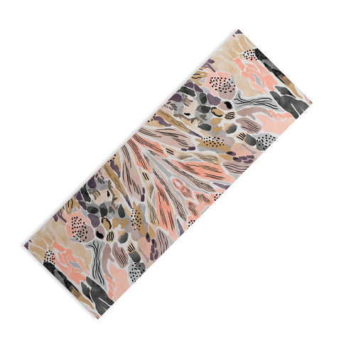 Marta Barragan Camarasa Pink abstract artistic brushes Yoga Mat