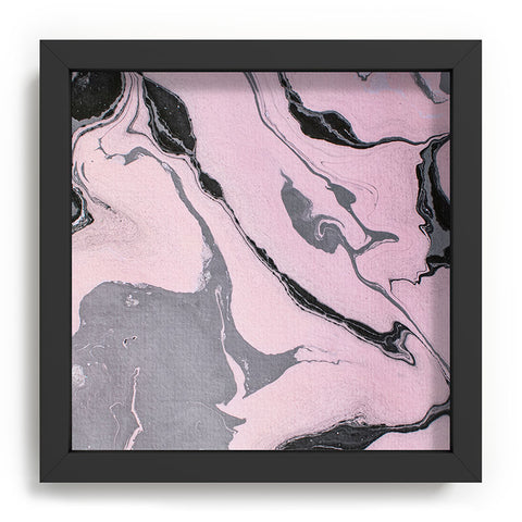 Marta Barragan Camarasa Pink and black marbling paper Recessed Framing Square