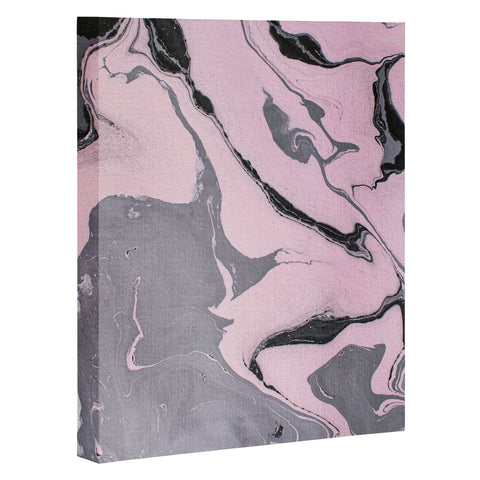 Marta Barragan Camarasa Pink and black marbling paper Art Canvas