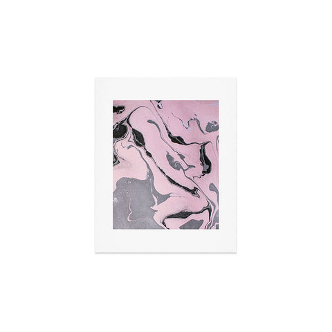 Marta Barragan Camarasa Pink and black marbling paper Art Print