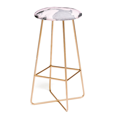 Marta Barragan Camarasa Pink and black marbling paper Bar Stool