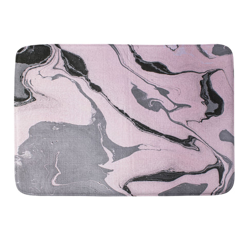 Marta Barragan Camarasa Pink and black marbling paper Memory Foam Bath Mat