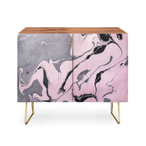 Marta Barragan Camarasa Pink and black marbling paper Credenza