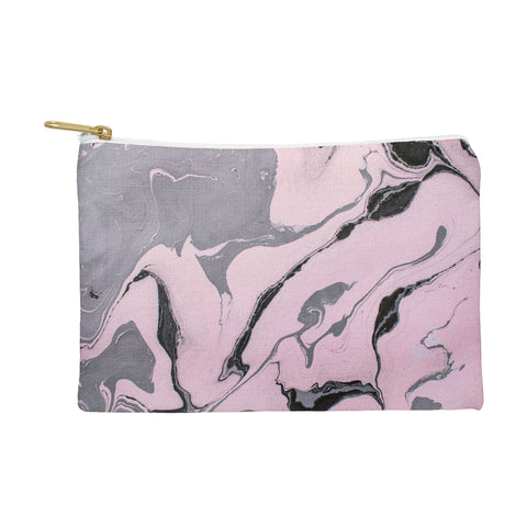 Marta Barragan Camarasa Pink and black marbling paper Pouch