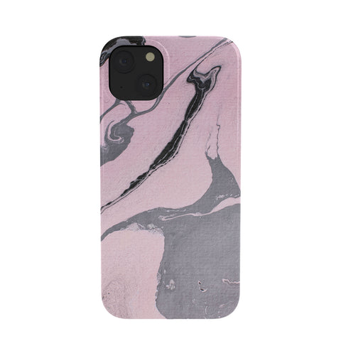 Marta Barragan Camarasa Pink and black marbling paper Phone Case
