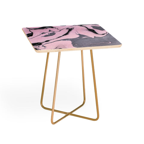 Marta Barragan Camarasa Pink and black marbling paper Side Table