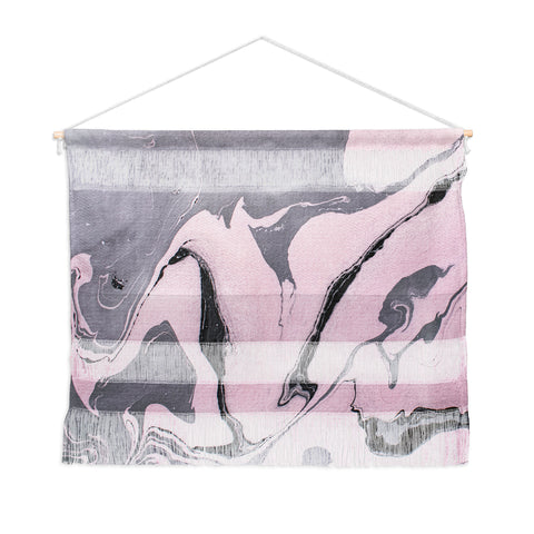 Marta Barragan Camarasa Pink and black marbling paper Wall Hanging Landscape