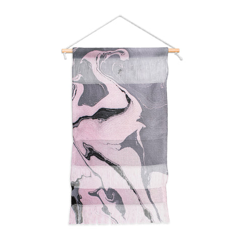 Marta Barragan Camarasa Pink and black marbling paper Wall Hanging Portrait