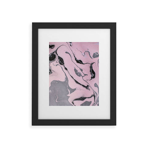 Marta Barragan Camarasa Pink and black marbling paper Framed Art Print